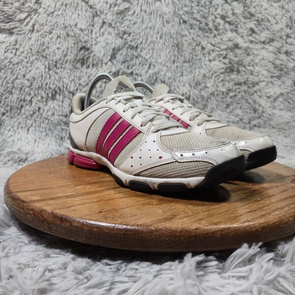 2010 Adidas Womens Size 8 Retro Y2K Style Pink/White Lowtop Casual Athletic Shoe - Picture 1 of 9